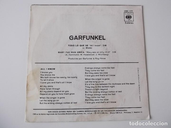 Discos de vinilo: ART GARFUNKEL - Todo lo que se - Foto 2