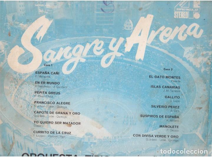 Discos de vinilo: VINILO PASODOBLE SANGRE Y ARENA - Foto 2