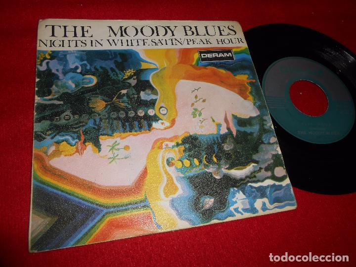 Discos de vinilo: THE MOODY BLUES PEAK HOUR/NIGHTS IN WHITE SATIN SINGLE 7'' 1967 DERAM ESPA&Ntilde;A SPAIN