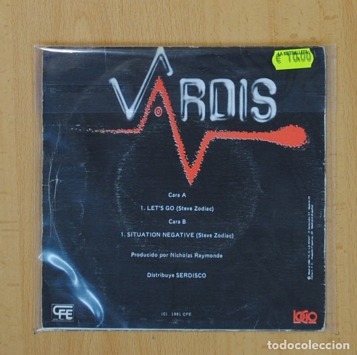 Discos de vinilo: VARDIS - LET&acute;S GO / SITUATION NEGATIVE - SINGLE - Foto 2