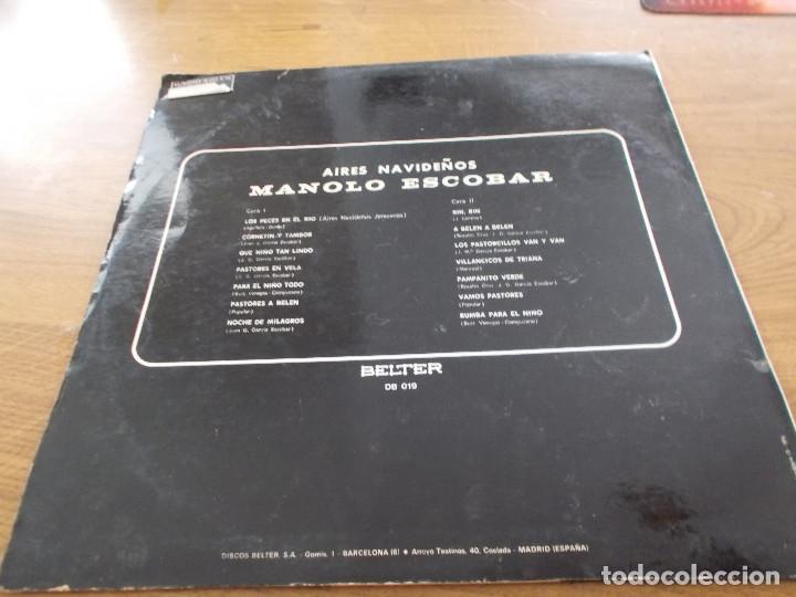 Discos de vinilo: AIRES NAVIDE&Ntilde;OS. MANOLO ESCOBAR. - Foto 2