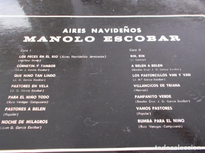 Discos de vinilo: AIRES NAVIDE&Ntilde;OS. MANOLO ESCOBAR. - Foto 3
