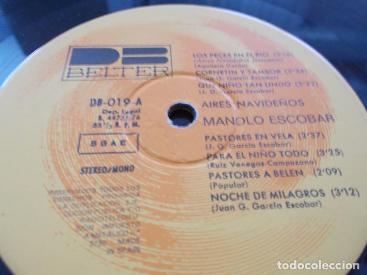 Discos de vinilo: AIRES NAVIDE&Ntilde;OS. MANOLO ESCOBAR. - Foto 4