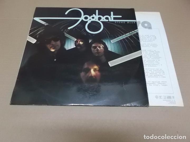 Discos de vinilo: FOGAHT (LP) STONE BLUE A&Ntilde;O 1978 &ndash; PROMOCIONAL + HOJA PROMOCIONAL