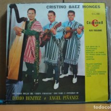 Discos de vinilo: CRISTINO BAEZ MONGES - LAS MANOS BRUJAS DEL HARPA PARAGUAIA - CALIFORNIA CL-132 - EDICION BRASILEÑA. Lote 92311025