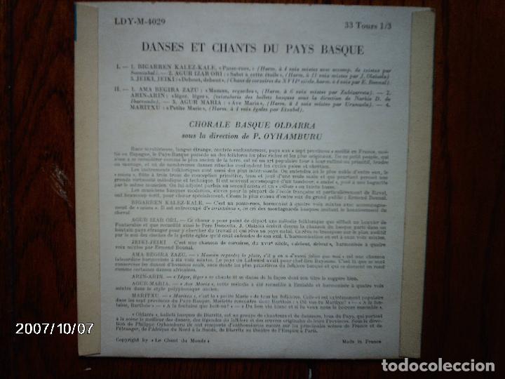 Discos de vinilo: oldarra  -  danses et chants du pays basque - Foto 2