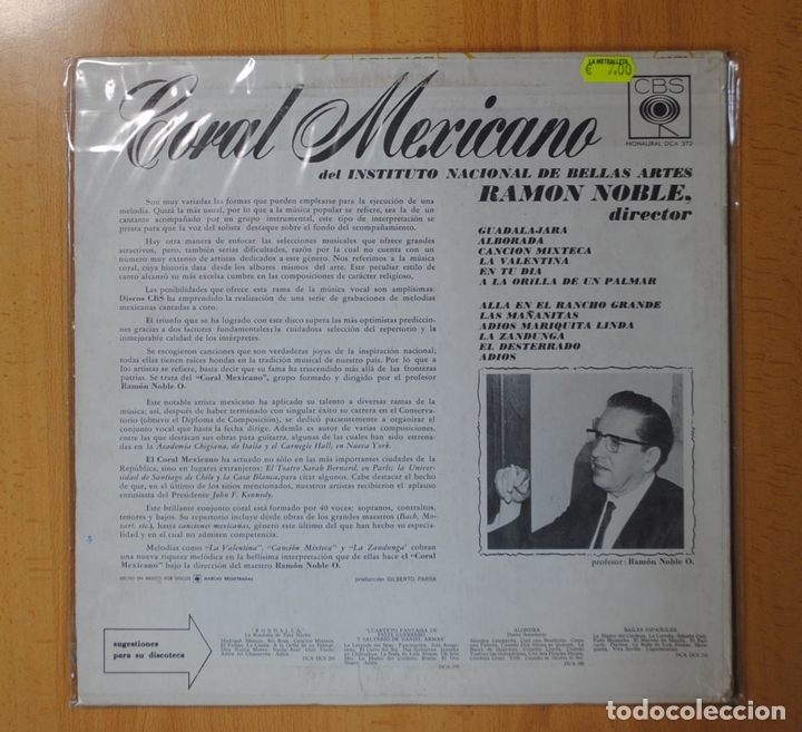 Discos de vinilo: RAMON NOBLE - CORAL MEXICANO - LP - Foto 2