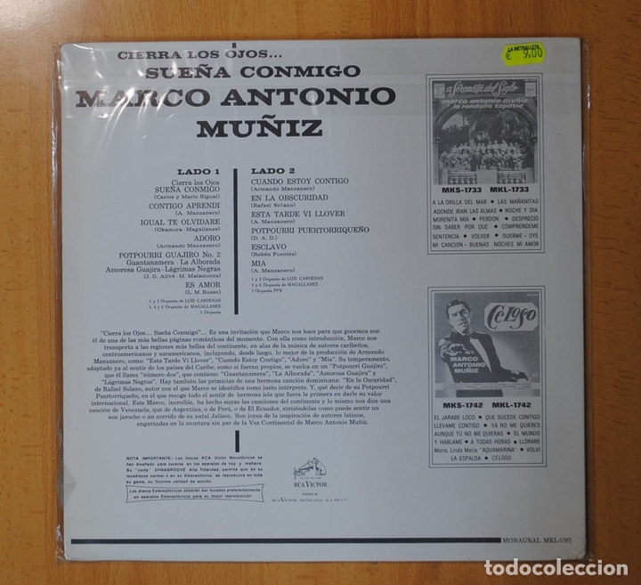 Discos de vinilo: MARCO ANTONIO MU&Ntilde;IZ - MARCO... - LP - Foto 2