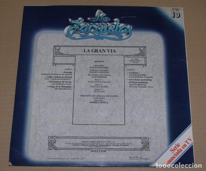 Discos de vinilo: LA GRAN VIA - LA ZARZUELA N&ordm;10 - Foto 2