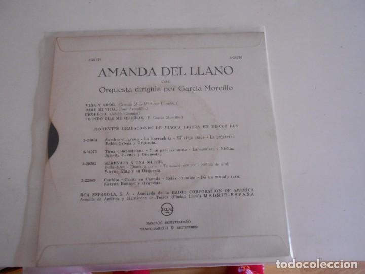 Discos de vinilo: AMANDA DEL LLANO-EP VIDA Y AMOR +3 - Foto 2