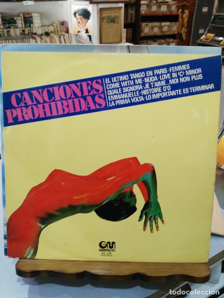 Discos de vinilo: Canciones Prohibidas - Recopilatorio - LP. del sello GM Gramusic de 1977