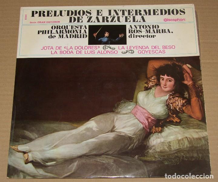Disques de vinyle: PRELUDIOS E INTERMEDIOS DE ZARZUELA * SERIE GRAN DIFUSION * DISCOPHON * 1968