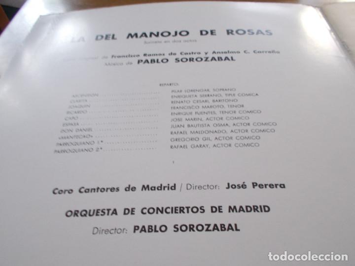 Discos de vinilo: LA DEL MANOJO DE ROSAS.. PABLO SOROZABAL. CON LIBRETO - Foto 3