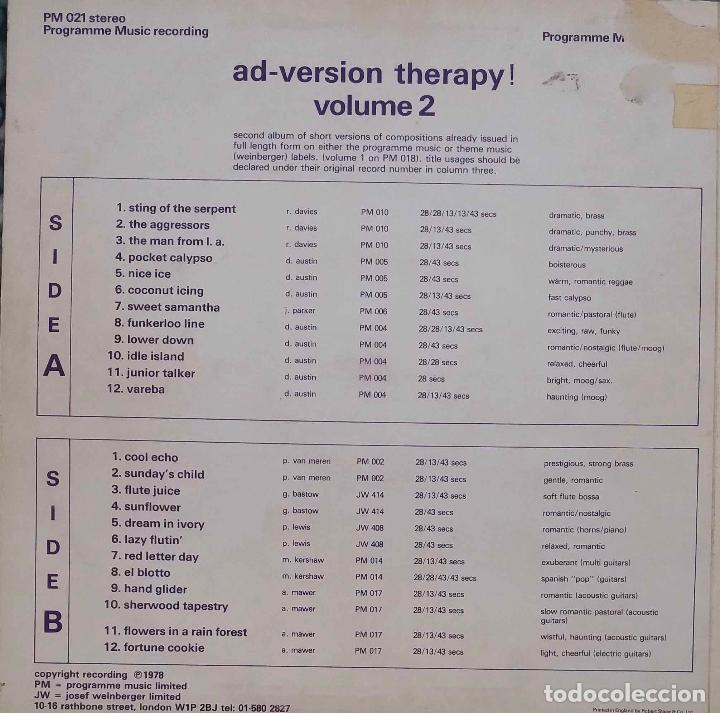 Discos de vinilo: VARIOUS, AD VERSION THERAPY. PROGRAMME MUSIC. LP LIBRER&Iacute;A, UK - Foto 2