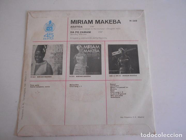 Discos de vinilo: SINGLE DE MIRIAM MAKEBA ABATIDA - Foto 2