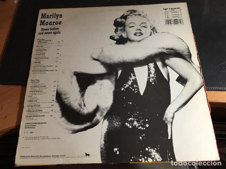 Discos de vinilo: MARILYN MONROE (NEVER BEFORE AND NEVER AGAIN) LP GERMANY 1989 (B-30) - Foto 2