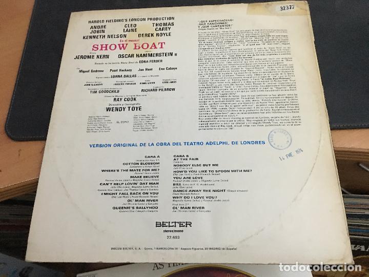 Discos de vinilo: SHOW BOAT (VERSION ORIGINAL) LP ESPA&Ntilde;A 1972 (B-31) - Foto 2