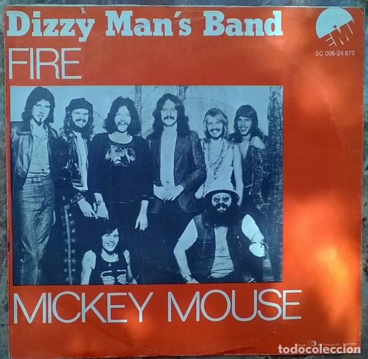 Discos de vinilo: Dizzy Man&rsquo;s Band: Fire/ Mickey Mouse. Emi, 1973 single - Foto 2