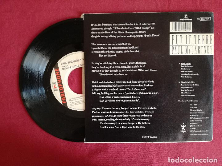 Discos de vinilo: PAUL MCCARTNEY, PUT IT THERE (EMI) SINGLE - PEDIDO MINIMO 7&euro; - Foto 2