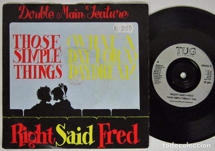Discos de vinilo: RIGHT SAID FRED - THOSE SIMPLE THINGS - SINGLE - TUG RECORDS 1992 UK - Foto 1