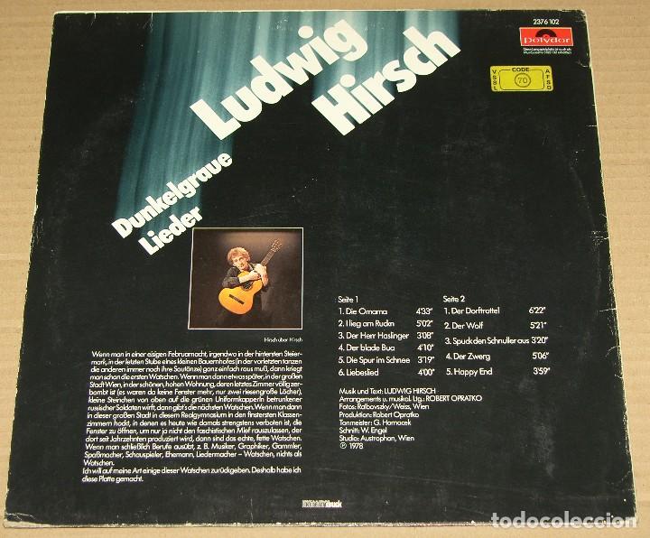 Discos de vinilo: LUDWIG HIRSCH : DUNKELGRAVE LIEDER - POLYDOR 1978 - Foto 2