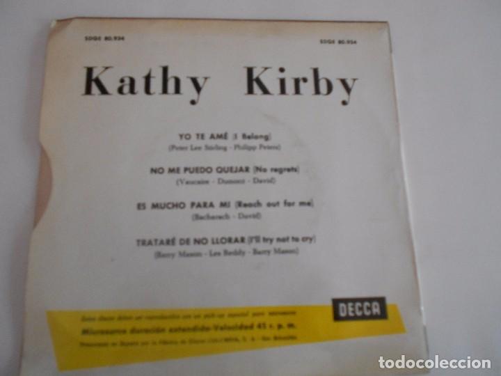 Discos de vinilo: KATHY KIRBY -EP YO TE AME +3 - Foto 2 - 93905935