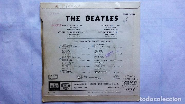 Discos de vinilo: THE BEATLES - WE CAN WORK IT OUT - IM DOWN - ODEON 1966 - Foto 2