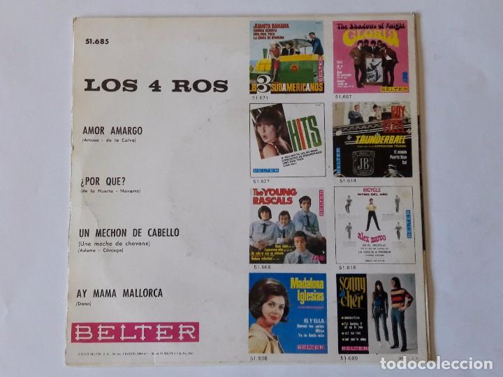 Discos de vinilo: Los 4 Ros - Amor Amargo - 1966 - Ep - Foto 2