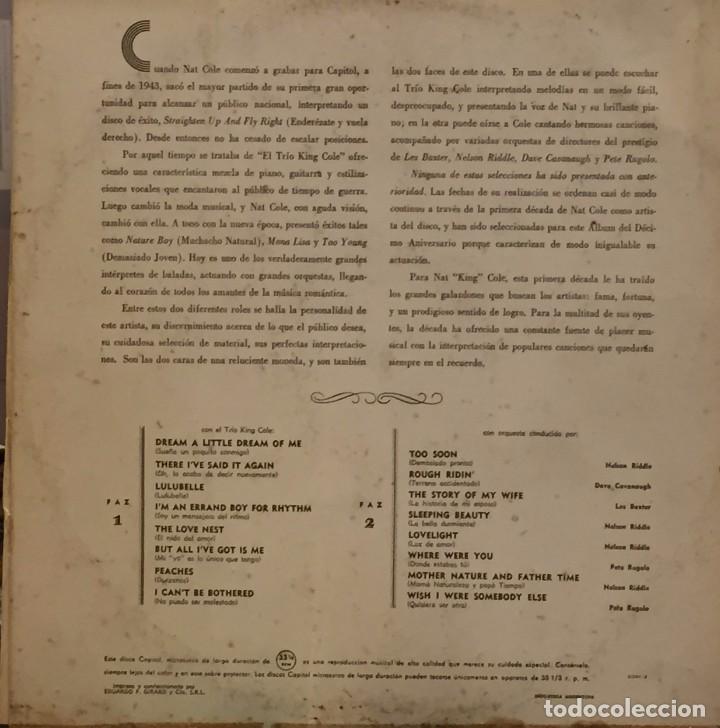 Discos de vinilo: LP de Nat King Cole a&ntilde;o 1955 - Foto 2