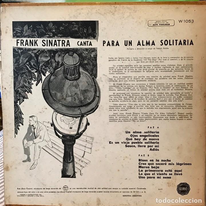 Discos de vinilo: LP argentino de Frank Sinatra a&ntilde;o 1958 - Foto 2