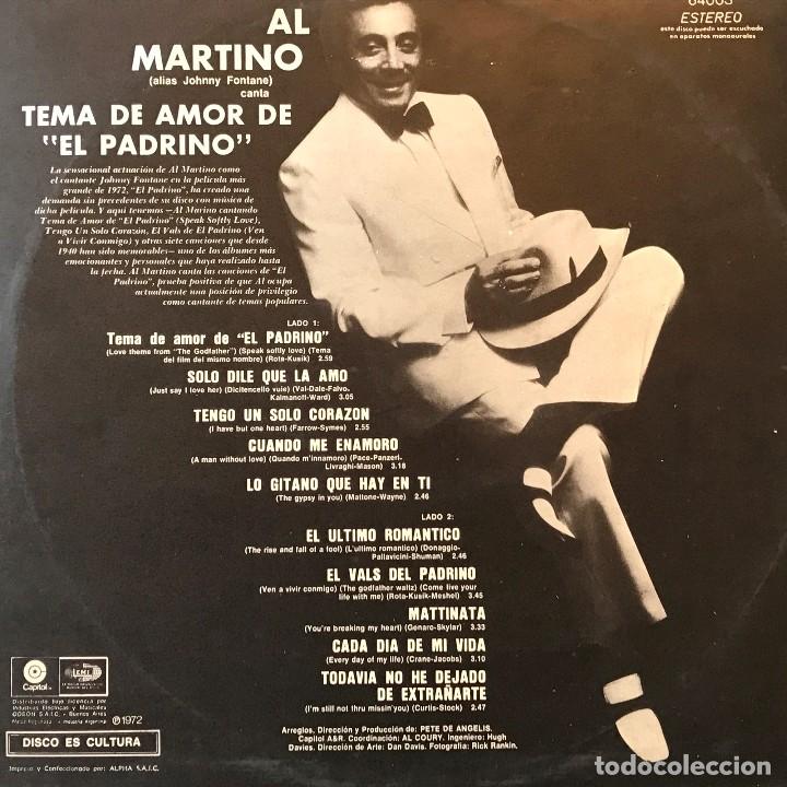 Discos de vinilo: LP argentino de Al Martino a&ntilde;o 1972 - Foto 2