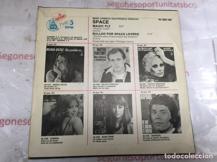 Discos de vinilo: Space magic fly -Ballad for space lovers de Hispavox de 1977 - Foto 2