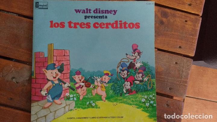 Discos de vinilo: walt disney presenta los tres cerditos - Foto 1
