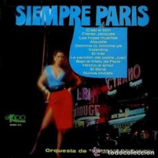 Discos de vinilo: SIEMPRE PARIS: ORQUESTA DE NORMAN BRIGMAN - LP EKIPO EMI ODEON 1967