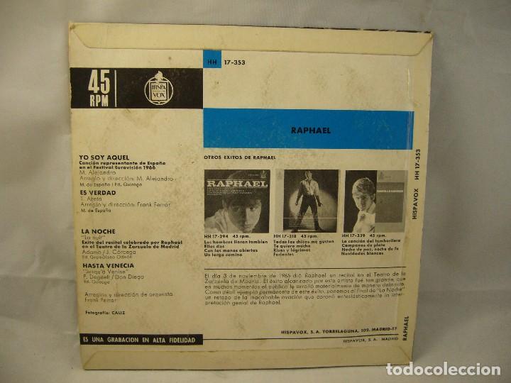Discos de vinilo: RAPHAEL / YO SOY AQUEL (EUROVISION) + 3 (EP 1966) - Foto 4