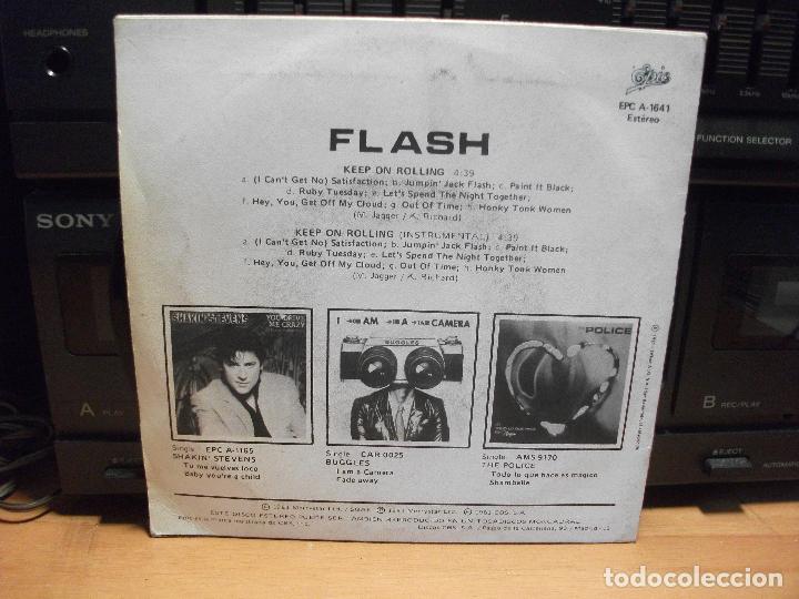 Discos de vinilo: FLASH - ROLLING STONES COVER  KEEP ON ROLLING  SINGLE SPAIN 1981 PDELUXE - Foto 2