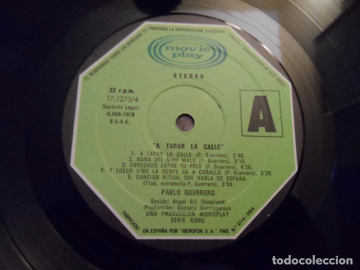 Discos de vinilo: PABLO GUERRERO - A TAPAR LA CALLE - Foto 4