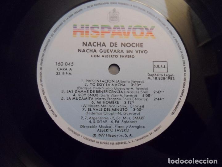 Discos de vinilo: NACHA GUEVARA - NACHA DE NOCHE - Foto 3