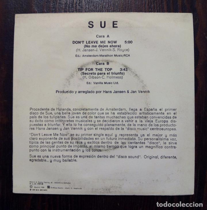 Discos de vinilo: SINGLE SUE - DONT LEAVE ME NOW - RCA 1980. - Foto 2