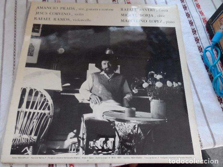 Discos de vinilo: AMANCIO PRADA CANCIONES DE AMOR Y CELDA - Foto 3