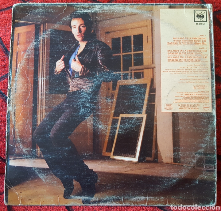 Discos de vinilo: BRUCE SPRINGSTEEN Dancing in the dark MAXI SINGLE ROJO M&eacute;xico - Foto 2