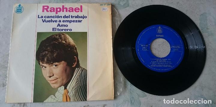Discos de vinilo: Raphael: La canci&oacute;n del trabajo + 3 (Hispavox 1966) - Foto 1