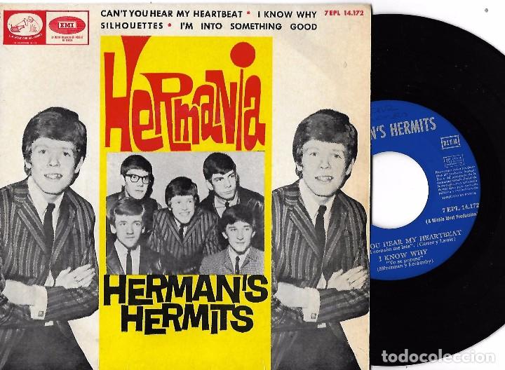 Dischi in vinile: HERMAN´S HERMITS: SILHOUETTES / CAN´T YOU HEAR MY HEARTBEAT / I KNOW WHY / I´M INTO SOMETHING GOOD
