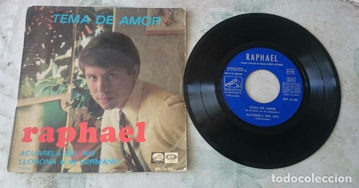 Discos de vinilo: Raphael: Tema de amor + 3 (Emi La voz de su amo 1967) - Foto 1