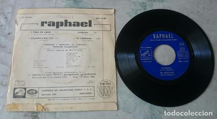 Discos de vinilo: Raphael: Tema de amor + 3 (Emi La voz de su amo 1967) - Foto 2