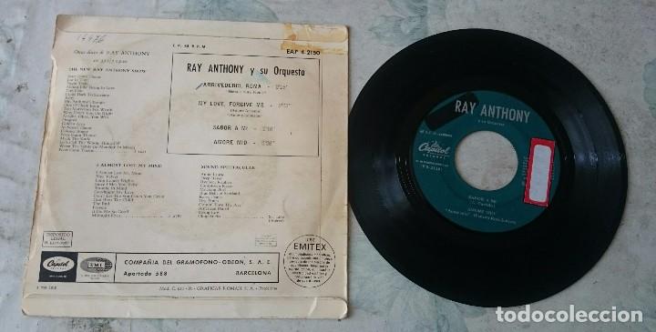 Discos de vinilo: Ray Anthony: Arrivederci, Roma + 3 (Capitol Emi 1966) - Foto 2