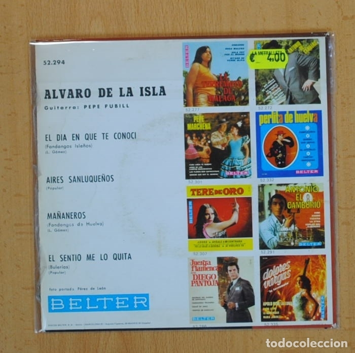 Discos de vinilo: ALVARO DE LA ISLA - EL DIA EN QUE TE CONOCI + 3 - EP - Foto 2