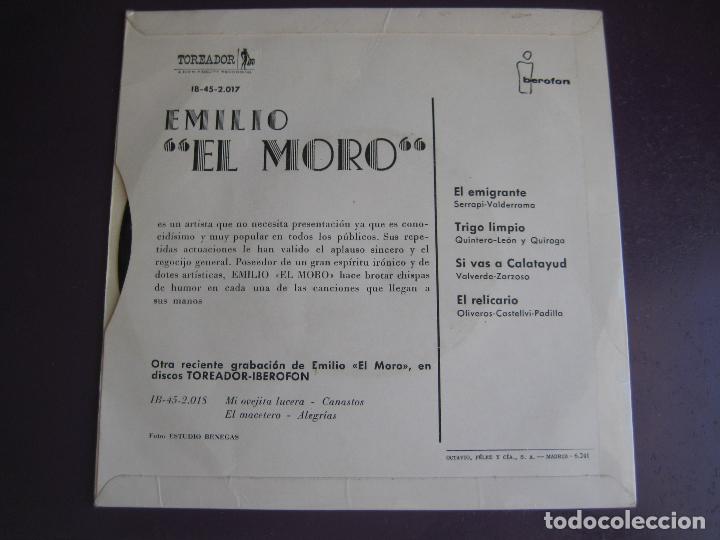 Discos de vinilo: EMILIO EL MORO EP IBEROFON 1961 - el emigrante +3 HUMOR RISA - Foto 2