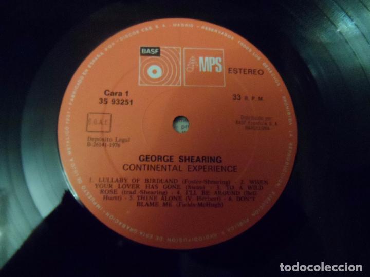 Discos de vinilo: GEORGE SHEARING - CONTINENTAL EXPERIENCE - Foto 3