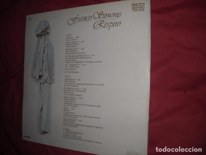 Discos de vinilo: Franco Simone &ndash; Respiro - en espa&ntilde;ol LP SPAIN - Foto 2